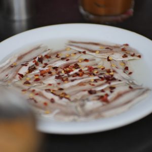 Greek marinated anchovies